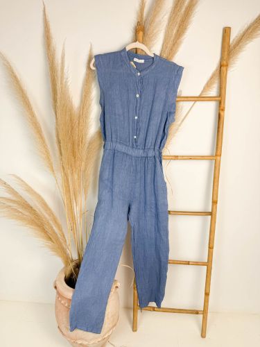 Mono lino tiranta volante azul con bolsillos