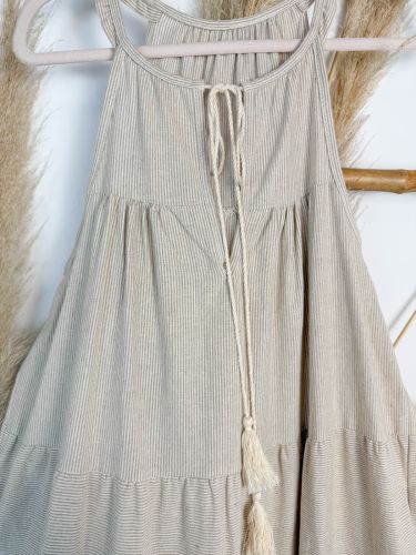 Vestido tirantes marinero beige 2
