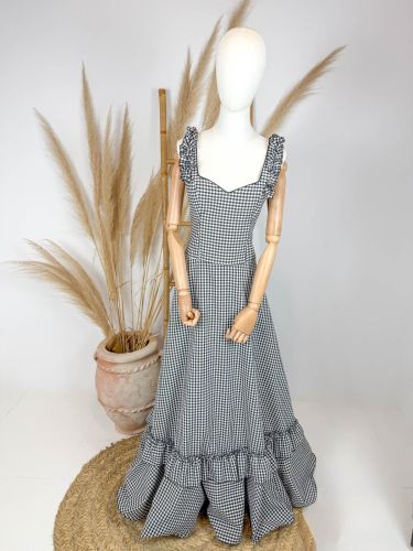 Bata Caleta cuadro vichy pequeño negro