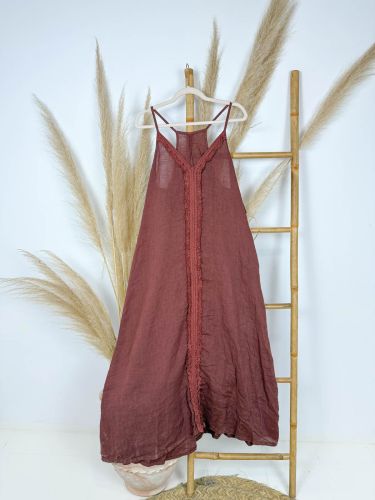 Vestido teja senefa central desflecada