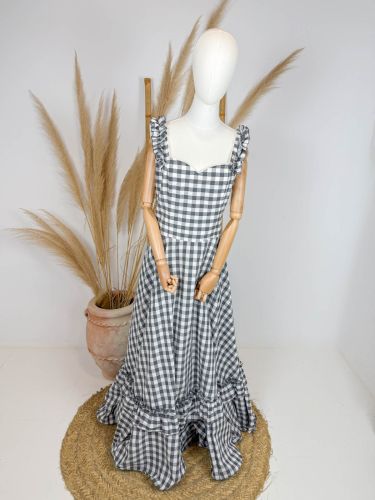 Bata Caleta cuadro vichy grande gris