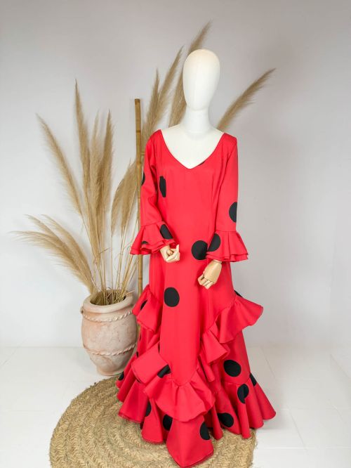 Traje Cataleya volante pico rojo lunar galleta negro