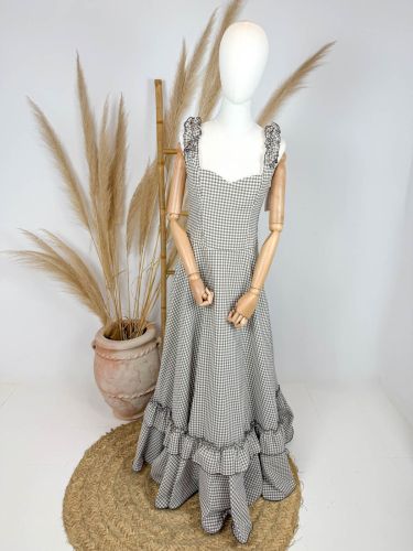 Bata Caleta cuadro vichy pequeño topo