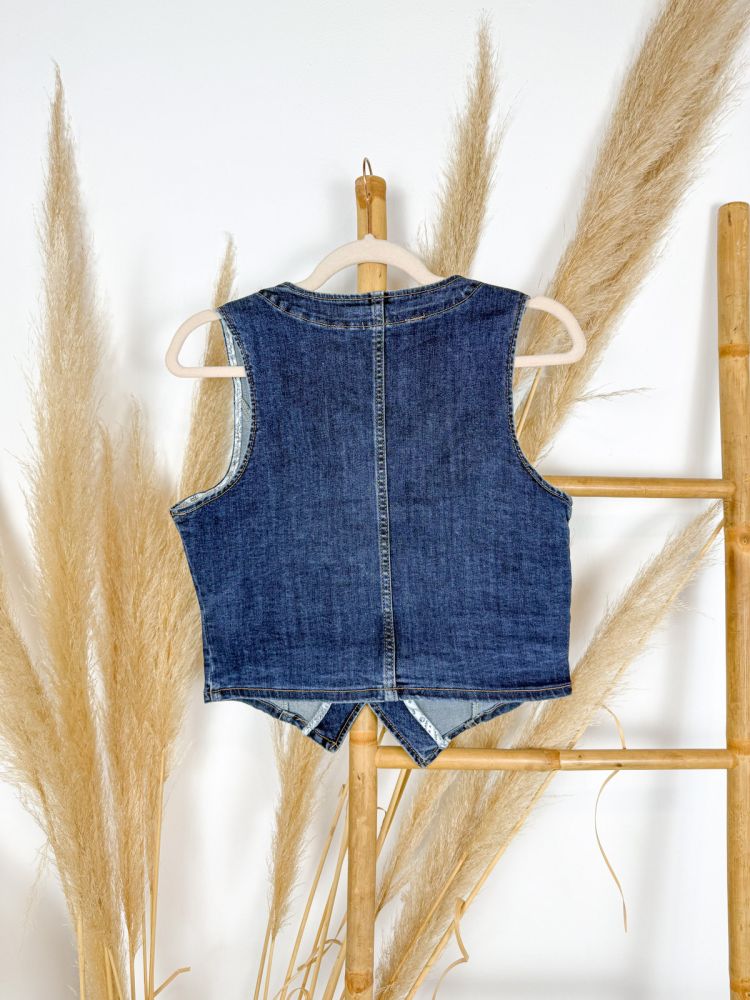 Chalequillo vaquero bolsillos rectos Chalequillo vaquero bolsillos rectos