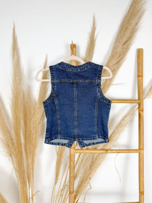 Chalequillo vaquero bolsillos cuadrados