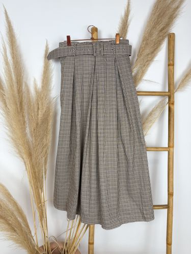 Falda tablas pata gallo variada marrón 2