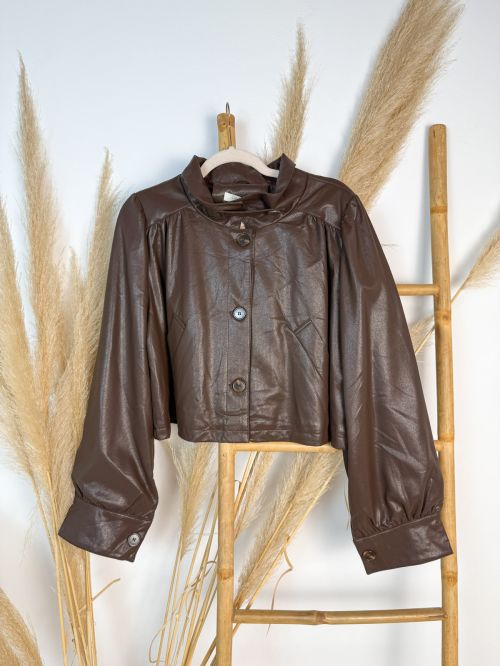 Bomber tipo material marrón cholate