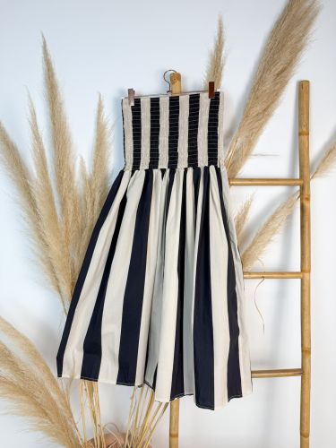 Falda de rayas anchas crudo y negro