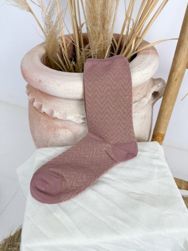 Calcetín nude hilo dorado