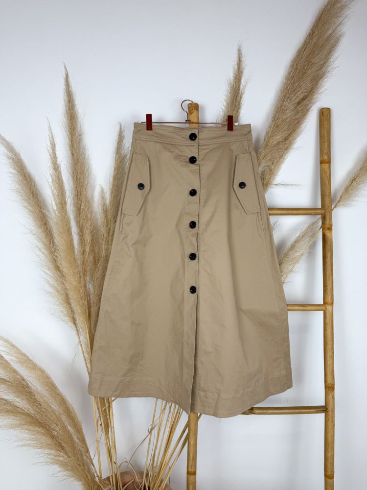 Falda gabardina camel