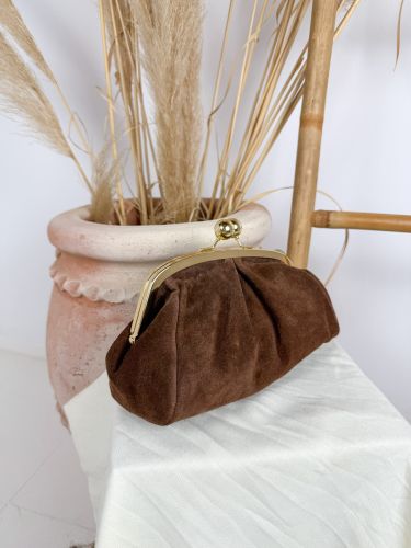 Bolso de piel de serraje marrón chocolate 2