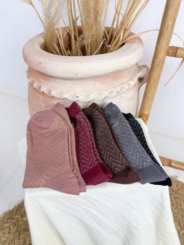 Calcetín negro hilo plateado 2