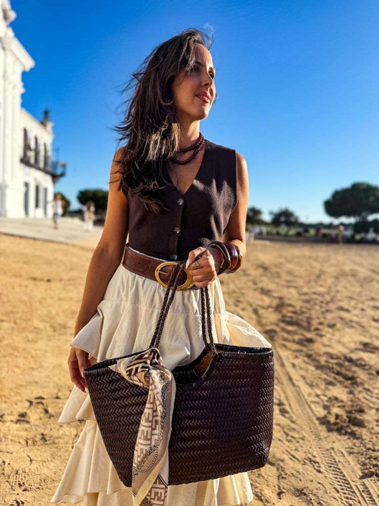 Chaleco marrón chocolate cacería de...