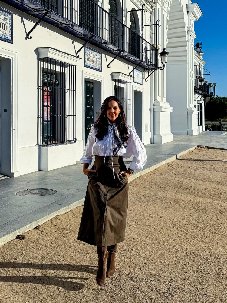 Falda gabardina verde cacería