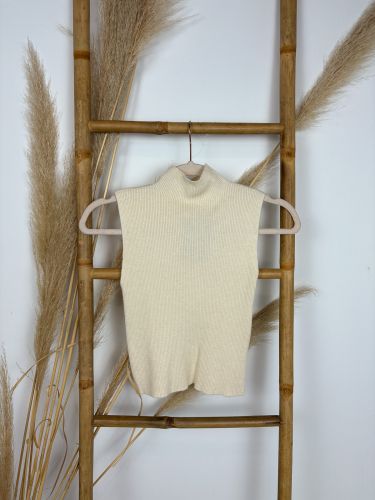 Top de punto canalé crudo