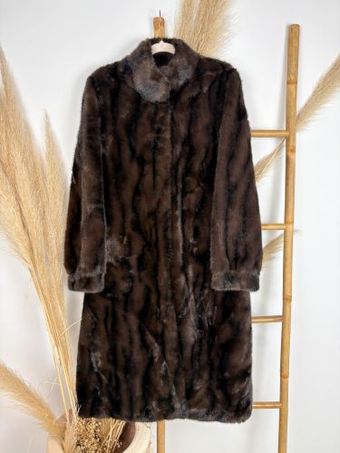 Maxi abrigo de pelo marrón chocolate 2