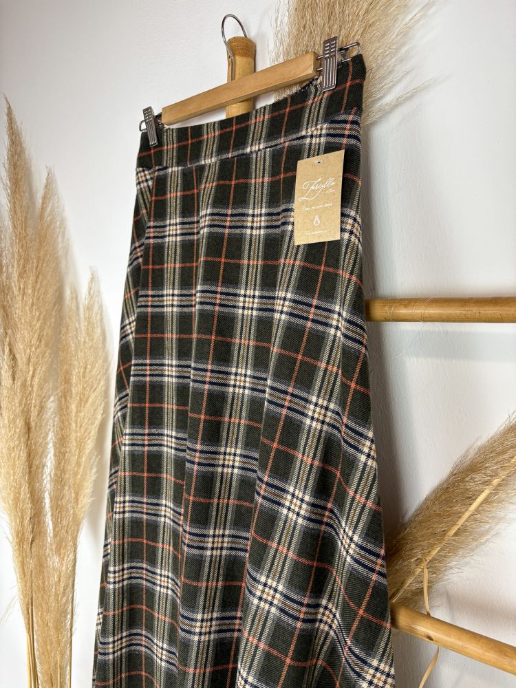 Falda de cuadros escocés verde oliva Falda de cuadros escocés verde oliva