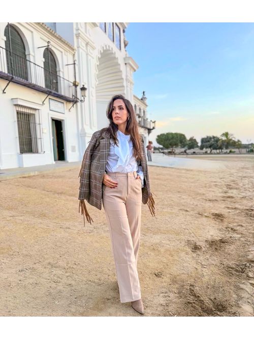 Pantalón pinzas camel Cayetana