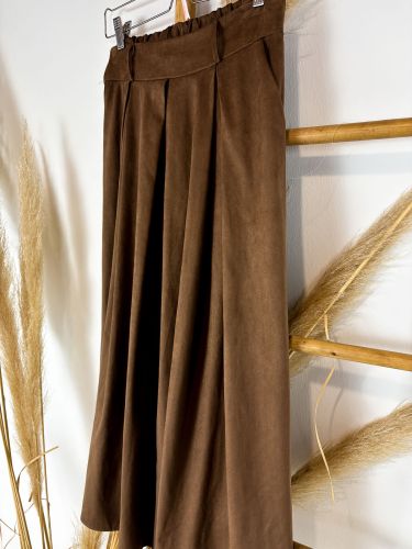 Falda larga de antelina camel 2