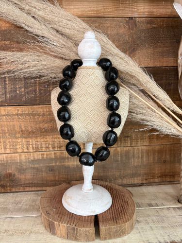 Collar maxi bolas asimétricas negro