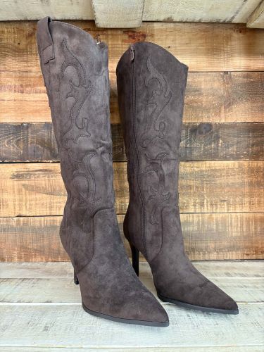 Botas marrón chocolate tacón fino 2