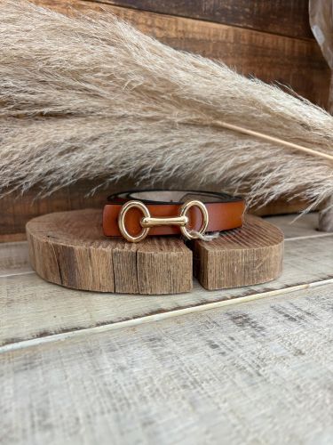 Cinturón avellana estrecho con filete 2