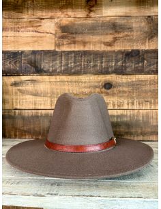 Sombrero chocolate con detalle filete 2