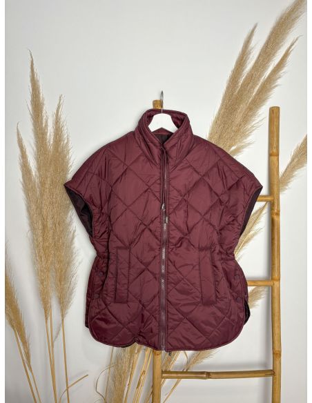 Chaleco acolchado sin mangas burdeos