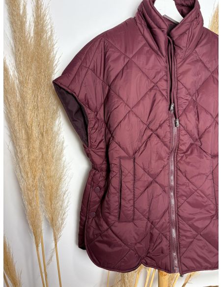 Chaleco acolchado sin mangas burdeos