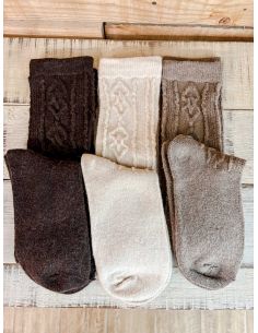 Pack de calcetas con bordados camel, beige  y marrón