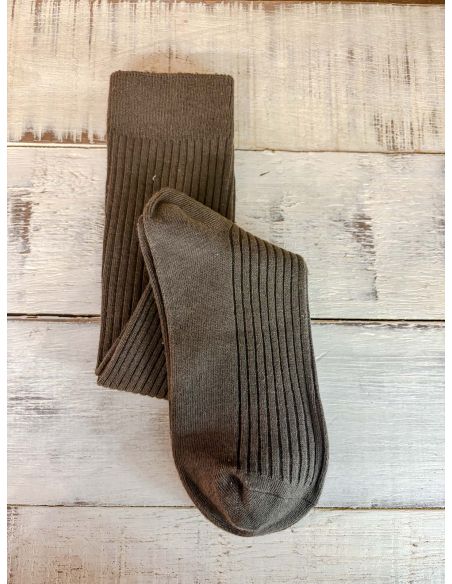 Calcetas de canalé marrón