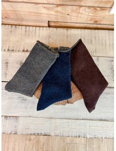 Pack de calcetines chocolate, gris y azul con brillos