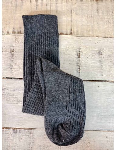 Calcetas de canalé gris