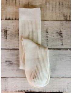 Calcetas de canalé beige