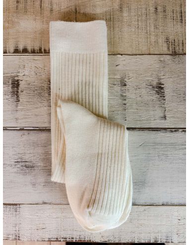 Calcetas de canalé beige