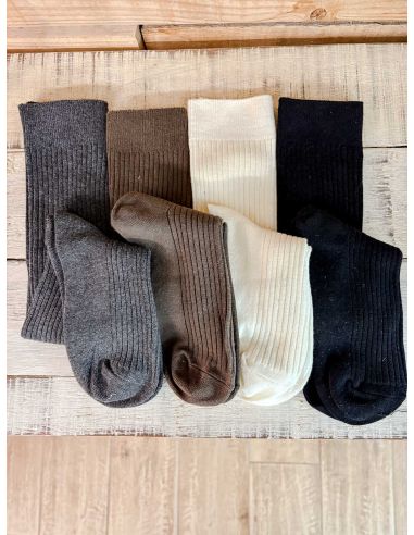 Calcetas de canalé gris