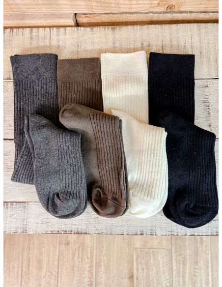 Calcetas de canalé gris