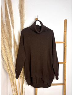 Jersey largo de punto chocolate 2