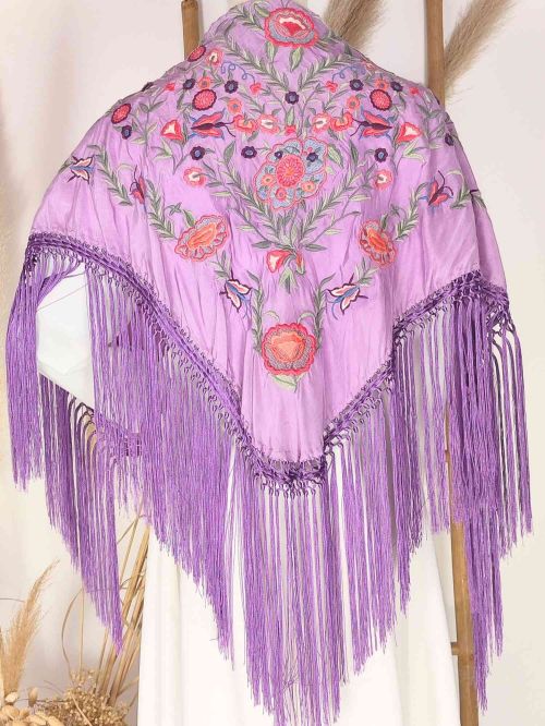 Mantón Victoria malva