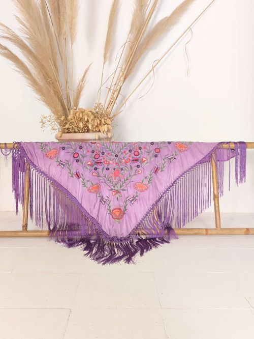 Mantón Victoria malva