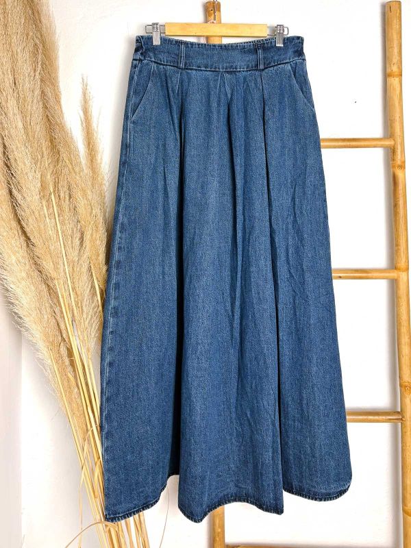 Falda vaquera de tablas