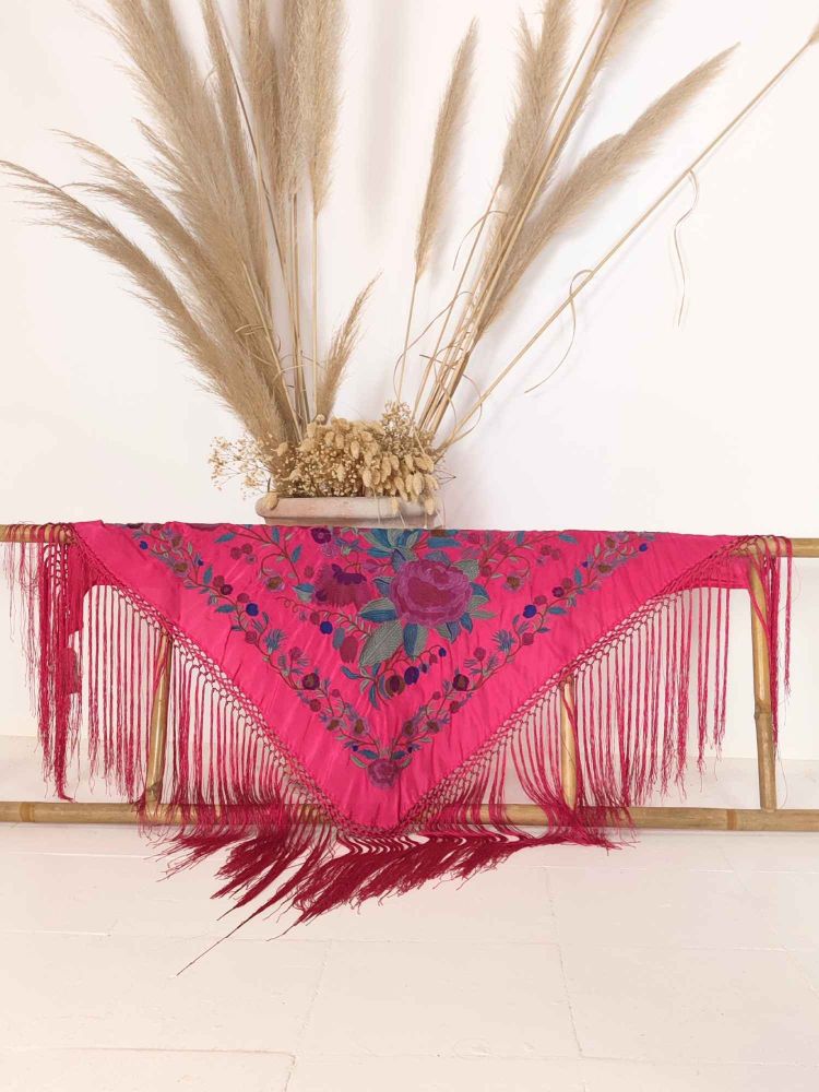 Mantón Amalia frambuesa