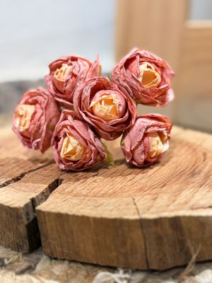 Ramillete flores pequeñas rosa palo