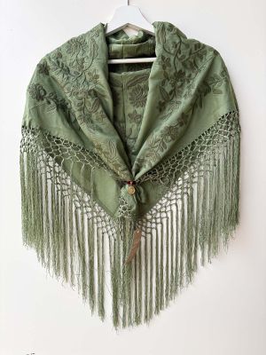 Mantón Jimena verde agua