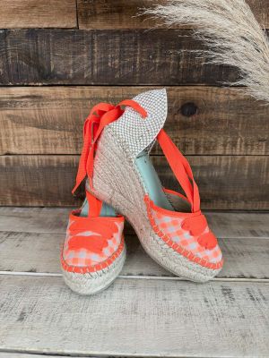 Espardeña Valenciana colecc vichy naranja STAR LOVE