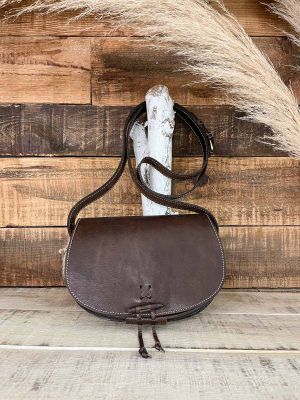 Bolso rociero piel marron 1