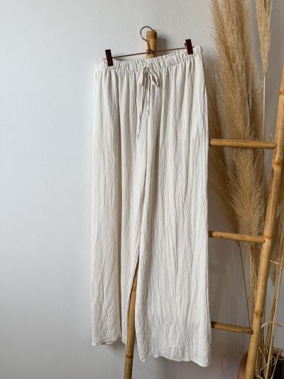 Pantalón crudo tejido crinkle