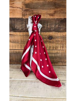 Pañuelo raso rojo de lunares
