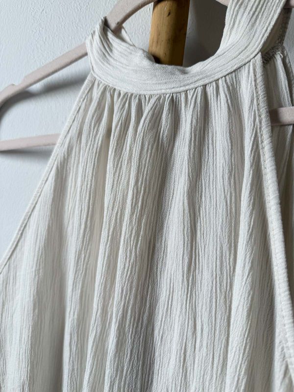 Blusa cruda asimétrica tejido crinkle