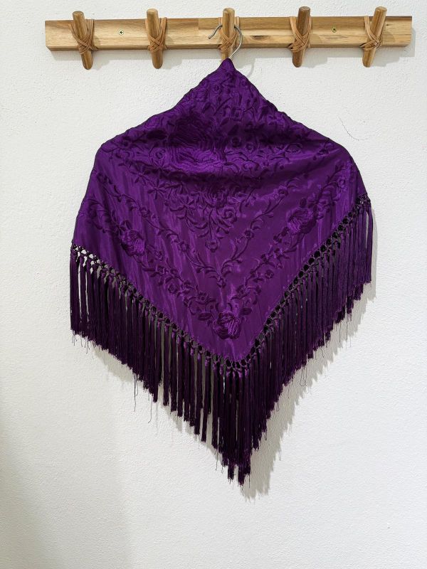 Mantón seda Ángela morado